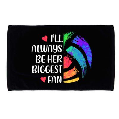 I'll Always Be Her Biggest Fan Volleyball Mom Volleyball Dad Gift Microfiber Hand Towel