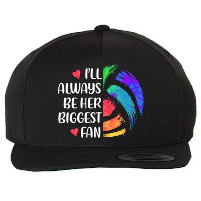 I'll Always Be Her Biggest Fan Volleyball Mom Volleyball Dad Gift Wool Snapback Cap