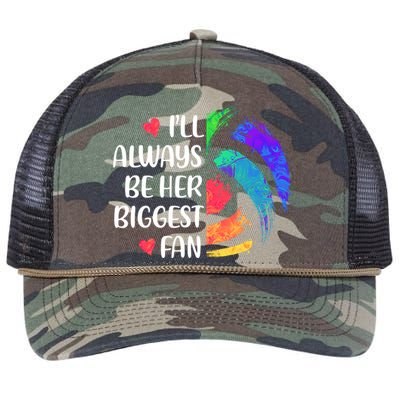 I'll Always Be Her Biggest Fan Volleyball Mom Volleyball Dad Gift Retro Rope Trucker Hat Cap