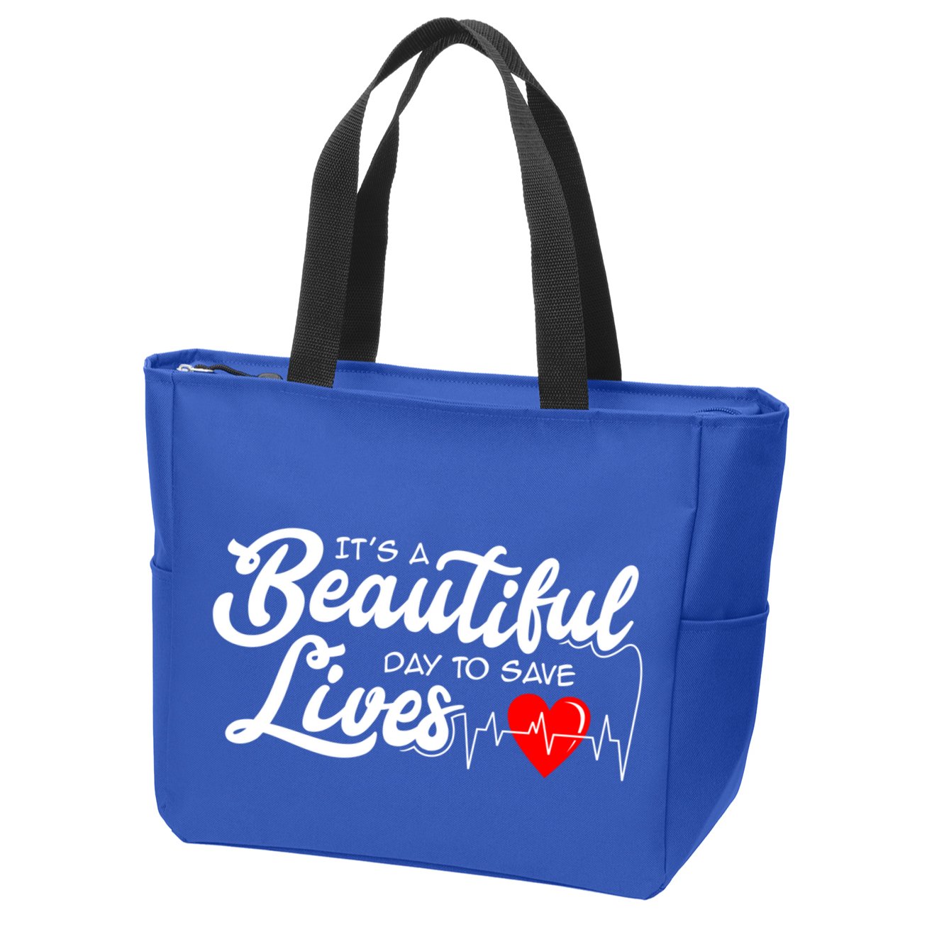 ItS A Beautiful Day To Save Lives Funny Nurse Careers Nurse Gift Zip Tote Bag