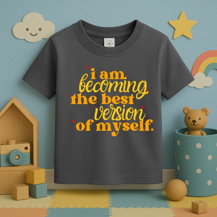 I Am Becoming The Best Version Of Myself Positive Quote Toddler T-Shirt
