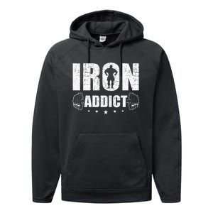 Iron Addict Bodybuilding Weightlifting Workout Performance Fleece Hoodie