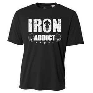 Iron Addict Bodybuilding Weightlifting Workout Cooling Performance Crew T-Shirt