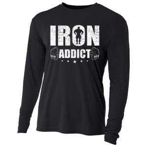 Iron Addict Bodybuilding Weightlifting Workout Cooling Performance Long Sleeve Crew