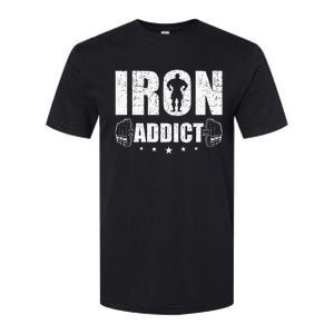 Iron Addict Bodybuilding Weightlifting Workout Softstyle CVC T-Shirt