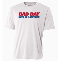 Its A Bad Day To Be A Hot Dog Funny Hot Dog 4th Of July Cooling Performance Crew T-Shirt