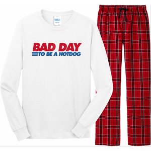 Its A Bad Day To Be A Hot Dog Funny Hot Dog 4th Of July Long Sleeve Pajama Set