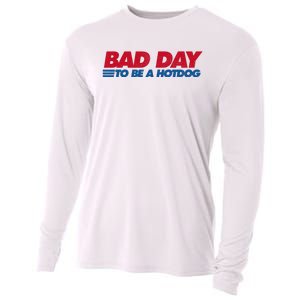 Its A Bad Day To Be A Hot Dog Funny Hot Dog 4th Of July Cooling Performance Long Sleeve Crew