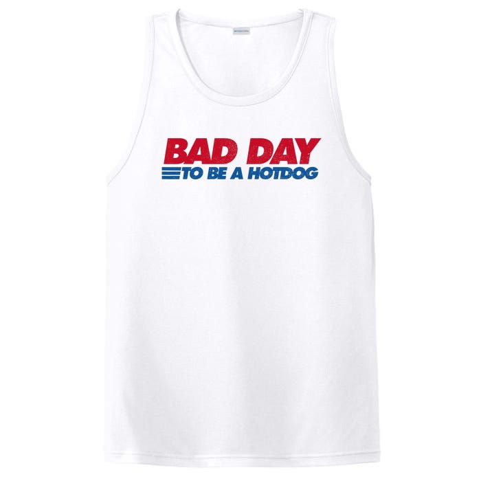 Its A Bad Day To Be A Hot Dog Funny Hot Dog 4th Of July PosiCharge Competitor Tank