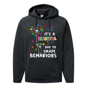 It's A Beautiful Day To Shape Behaviors Special Education Autism Awareness Performance Fleece Hoodie