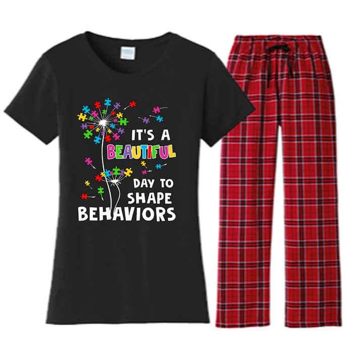 It's A Beautiful Day To Shape Behaviors Special Education Autism Awareness Women's Flannel Pajama Set