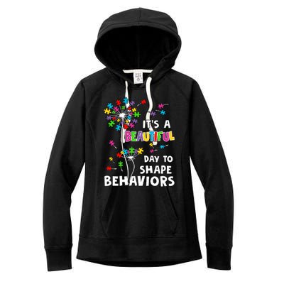 It's A Beautiful Day To Shape Behaviors Special Education Autism Awareness Women's Fleece Hoodie