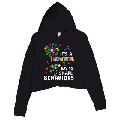 It's A Beautiful Day To Shape Behaviors Special Education Autism Awareness Crop Fleece Hoodie