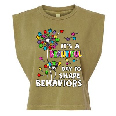 It's A Beautiful Day To Shape Behaviors Special Education Autism Awareness Garment-Dyed Women's Muscle Tee