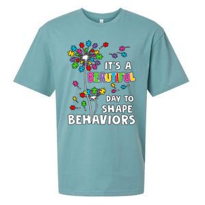 It's A Beautiful Day To Shape Behaviors Special Education Autism Awareness Sueded Cloud Jersey T-Shirt