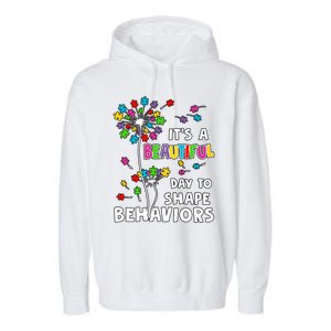 It's A Beautiful Day To Shape Behaviors Special Education Autism Awareness Garment-Dyed Fleece Hoodie