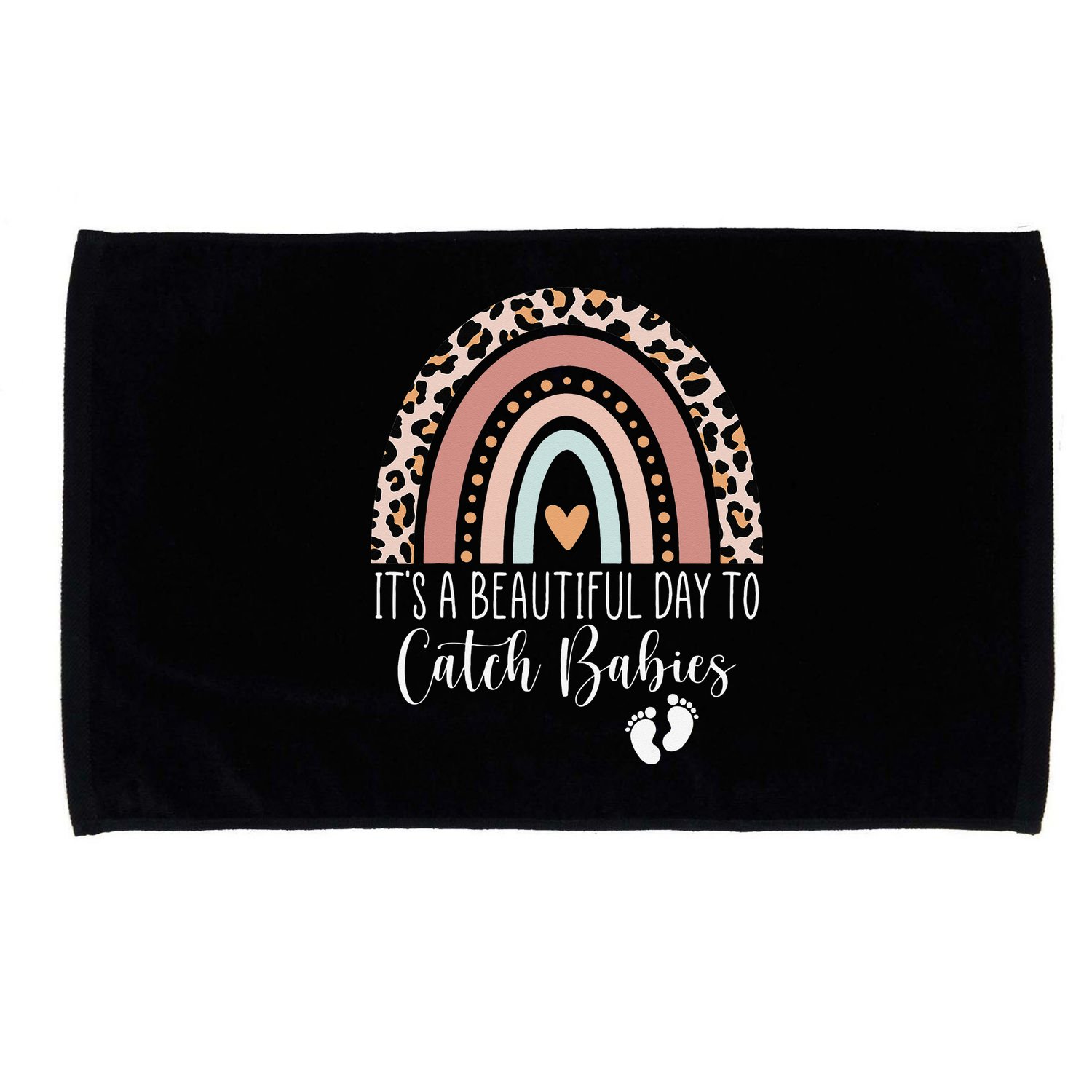 Its A Beautiful Day To Catch Babies Midwife LD Nurse Rainbow Microfiber Hand Towel