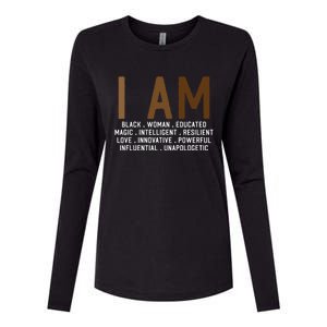 I Am Black African American Proud Black Melanin Queen Gift Womens Cotton Relaxed Long Sleeve T-Shirt