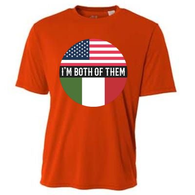 I Am Both Of Them American And Italian Flags Cooling Performance Crew T-Shirt