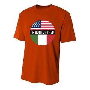 I Am Both Of Them American And Italian Flags Youth Performance Sprint T-Shirt