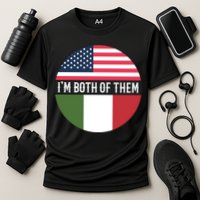 I Am Both Of Them American And Italian Flags Performance Shirt