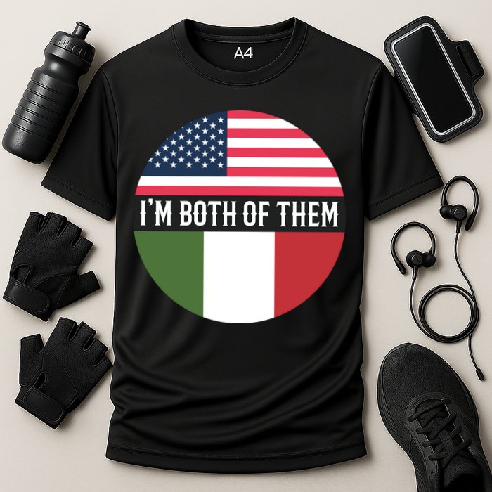 I Am Both Of Them American And Italian Flags Performance Shirt