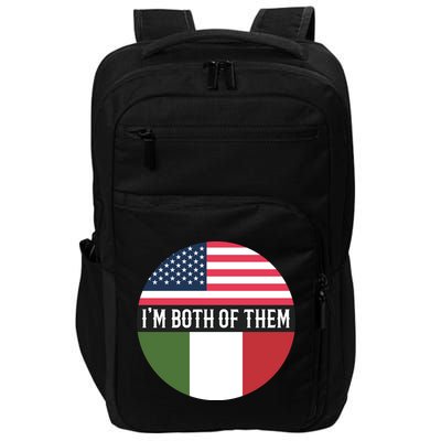 I Am Both Of Them American And Italian Flags Impact Tech Backpack