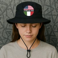 I Am Both Of Them American And Italian Flags Bucket Hat