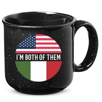 I Am Both Of Them American And Italian Flags 15oz Campfire Ceramic Mug