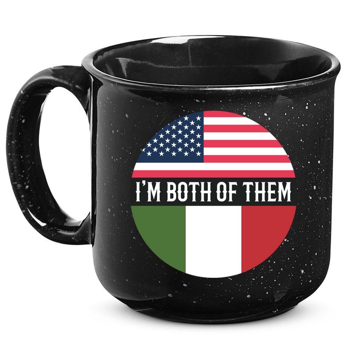 I Am Both Of Them American And Italian Flags 15oz Campfire Ceramic Mug
