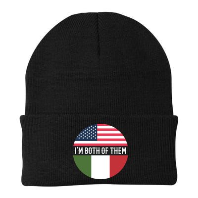 I Am Both Of Them American And Italian Flags Beanie