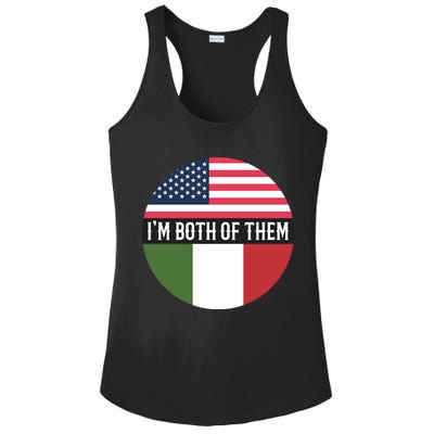 I Am Both Of Them American And Italian Flags Ladies PosiCharge Competitor Racerback Tank