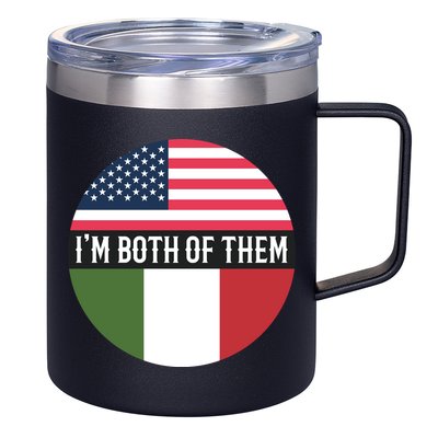 I Am Both Of Them American And Italian Flags 12oz Stainless Steel Coffee Mug