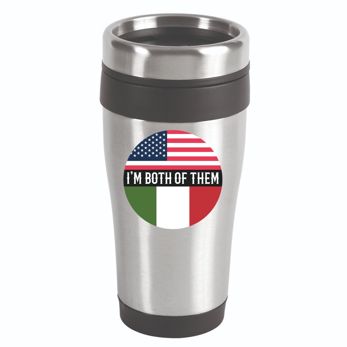 I Am Both Of Them American And Italian Flags 16oz Travel Tumbler
