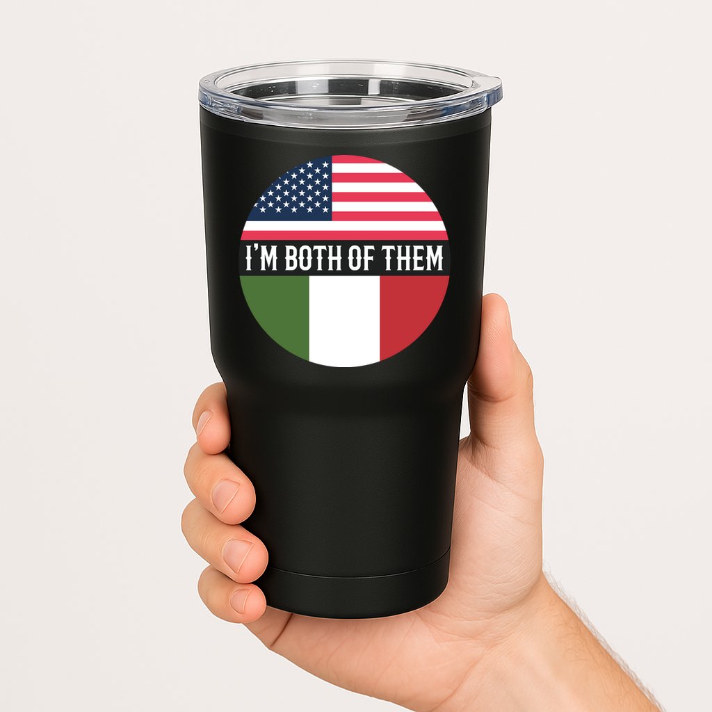 I Am Both Of Them American And Italian Flags Tumbler