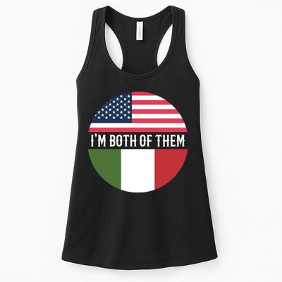 I Am Both Of Them American And Italian Flags Womens Tank Top