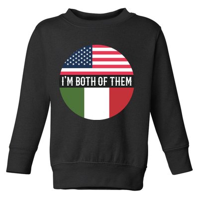 I Am Both Of Them American And Italian Flags Toddler Sweatshirt