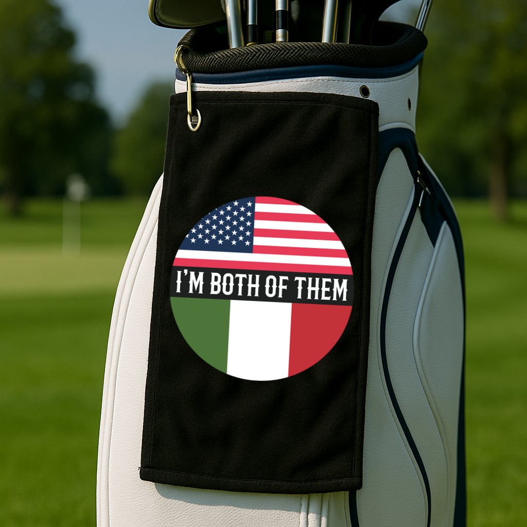 I Am Both Of Them American And Italian Flags Golf Towel