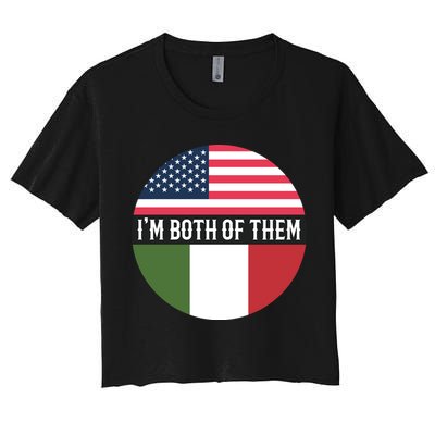 I Am Both Of Them American And Italian Flags Crop Top