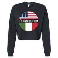 I Am Both Of Them American And Italian Flags Cropped Pullover Crew
