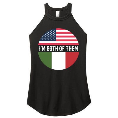 I Am Both Of Them American And Italian Flags Women's Perfect Tri Rocker Tank
