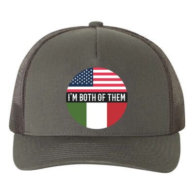 I Am Both Of Them American And Italian Flags Yupoong Adult 5-Panel Trucker Hat