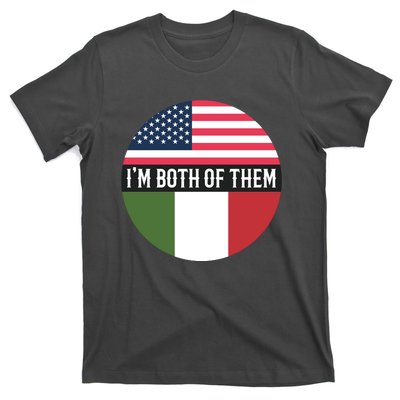 I Am Both Of Them American And Italian Flags T-Shirt