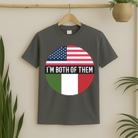 I Am Both Of Them American And Italian Flags T-Shirt