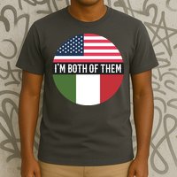 I Am Both Of Them American And Italian Flags T-Shirt