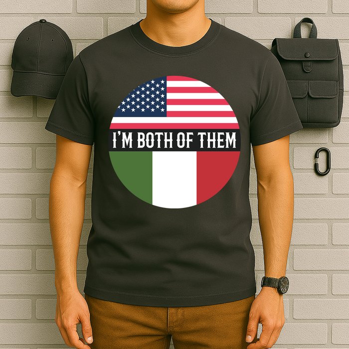 I Am Both Of Them American And Italian Flags T-Shirt