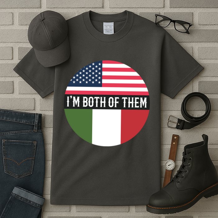 I Am Both Of Them American And Italian Flags Tall T-Shirt