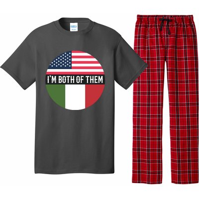 I Am Both Of Them American And Italian Flags Pajama Set