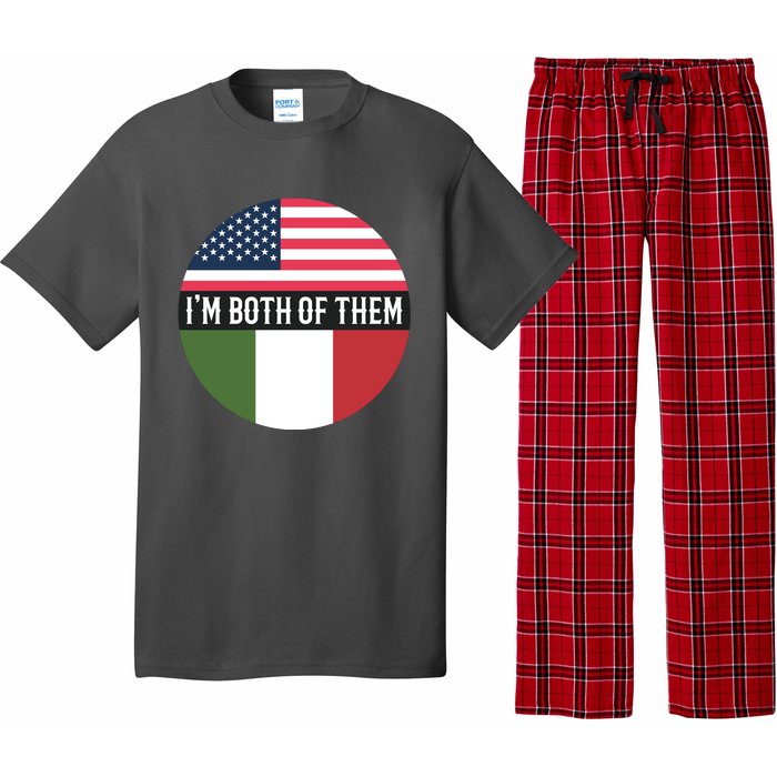 I Am Both Of Them American And Italian Flags Pajama Set