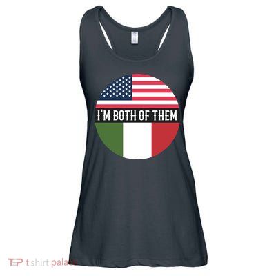 I Am Both Of Them American And Italian Flags Ladies Essential Flowy Tank